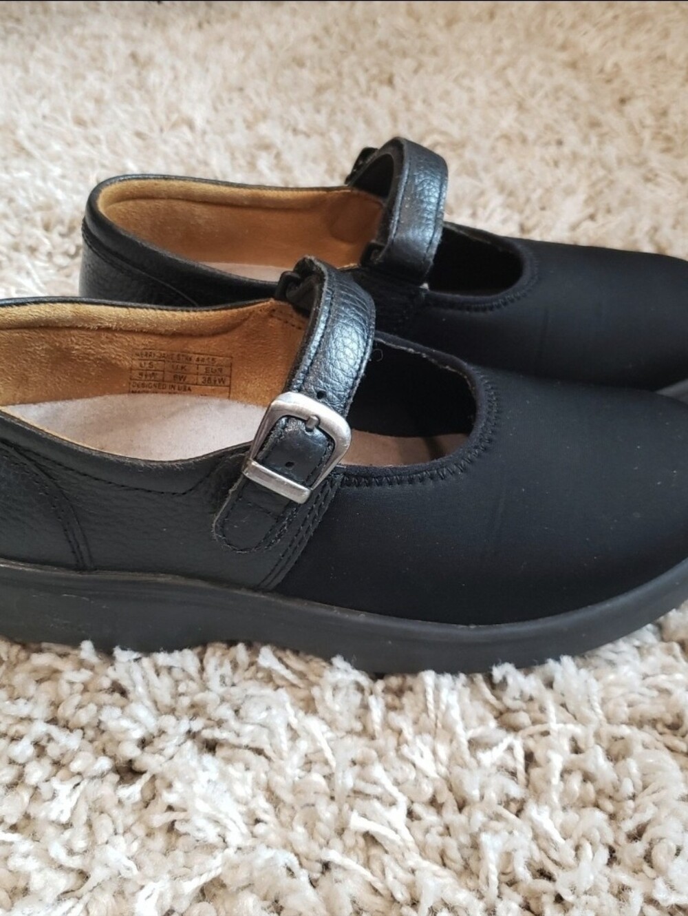 Dr. Comfort Shoe Merry Jane Black Womans Maryjane Leather/Lycra Diabetic Sz 8.5W